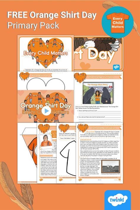 Orange Shirt Day Activities, Matter Activities, Orange Shirt Day, Indigenous Studies, Indigenous Education, Native American Heritage Month, Elementary Learning, School Field Trip, Every Child Matters