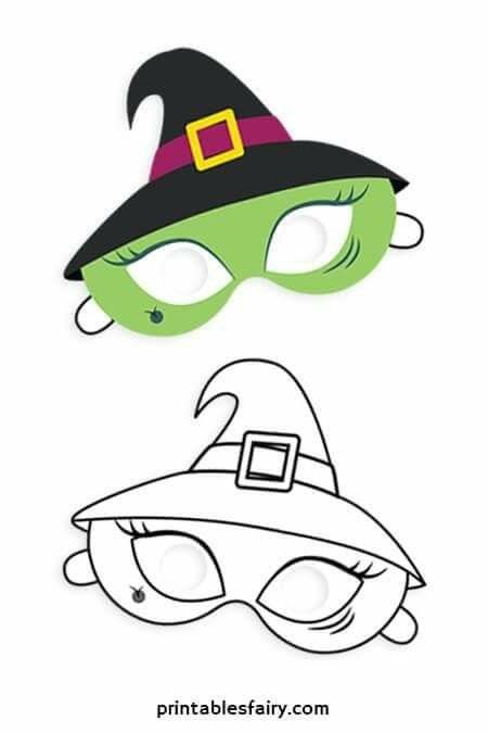 Whitch Mask, Witch Mask For Kids, Halloween Mask Craft For Kids, Halloween Mask Printable Free, Diy Halloween Mask For Kids, How To Make Mask With Paper, Halloween Mask Template, Halloween For Kids Crafts, Printable Masks For Kids Free