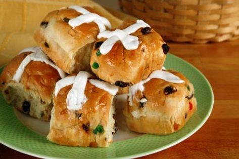 Find lots of delicious recipes for hot cross buns and over 100,000 other recipes with reviews and photos. Cross Buns Recipe, Hot Cross Buns Recipe, Powder Sugar, Buns Recipe, Candied Fruit, Hot Cross Buns, Cross Buns, Baking Mix, Coffee Powder