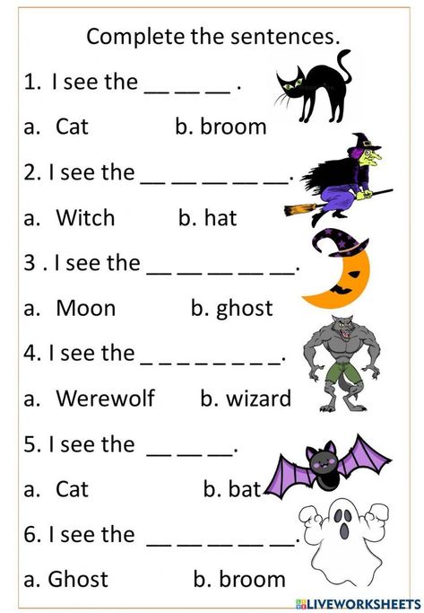 Spooky season has arrived! This exercise will help your ESL students practice their Halloween vocabulary by completing the sentences. Complete The Sentences Worksheet, Sentences Worksheet, Halloween Vocabulary, Regular And Irregular Verbs, Halloween Worksheets, Kids English, Irregular Verbs, Second Language, English Class