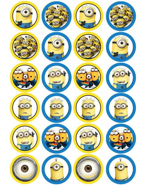 Minion Cupcake Toppers, Minion Craft, Minion Stickers, Minion Theme, Minion Cupcakes, Diy Birthday Banner, Minion Birthday Party, Birthday Cake Topper Printable, Minion Birthday