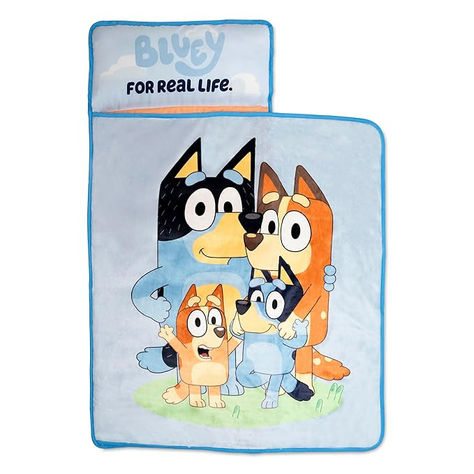 Bluey Kids Nap-Mat Set – Includes Pillow and Fleece Blanket – Great for Boys or Girls Napping During Daycare or Preschool - Fits Toddlers and Young Children Big Wednesday, Kids Nap Mats, Toddler Nap Mat, Blanket And Pillow, Bluey Family, Toddler Nap, Rest Time, Bluey Birthday, Sleepover Food