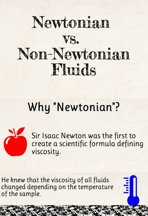 Newtonian vs. Non Newtonian Fluids - Get the Infographic Here! Newtonian Fluid, Non Newtonian Fluid, Science Birthday, Birthday Inspiration, Surface Tension, Isaac Newton, Science For Kids, Science Experiments, 4th Grade