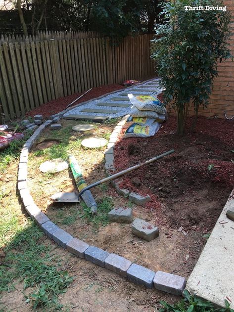 Is "Good Enough" Good Enough in DIY? Paver Walkway Diy, Diy Paver, Diy Pathway, Paver Path, Pavers Diy, Flagstone Path, Backyard Walkway, Walkway Design, Paver Walkway