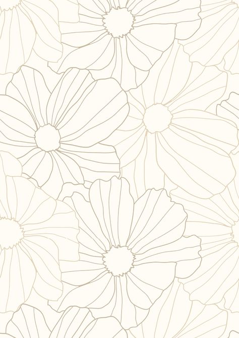 Line Art Flowers Wallpaper, Flower Doodle Background, Floral Line Art Pattern, Line Floral Drawing, Flower Drawing Pattern, Poppies Drawing, Floral Line Drawing, Poppy Drawing, Frida Art