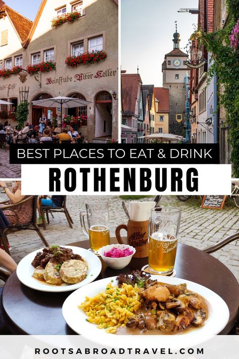 There is definitely no shortage of cozy restaurants in Rothenburg ob der Tauber which made it hard to pick one during our stay. So we tried to shorten the options with our recommendations below, depending on what you are searching for. Enjoy some amazing German food within the old city walls, for an unforgettable evening. Rothenburg Germany, Christmas Markets Germany, Regensburg Germany, Munich Travel, Germany Travel Guide, Germany Vacation, Rothenburg Ob Der Tauber, Backpacking Europe, Germany And Italy