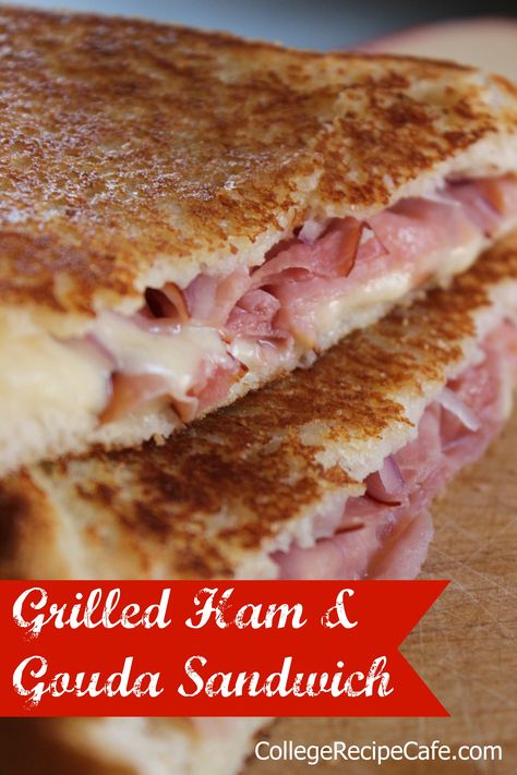 Gourmet Grilled Cheese Sandwich Recipes, Gouda Sandwich, Best Ham Sandwich, Hoagie Roll Recipe, Gouda Recipe, Gourmet Grilled Cheese Sandwich, Apple Sandwich, Grilled Ham And Cheese, Gourmet Grilled Cheese