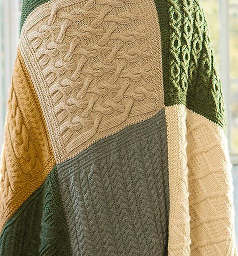 I love every single panel of Norah’s Vintage Afghan by Norah Gaughan. This pattern began as a block of the month club but is now entirely available as a free PDF download. The blanket is made… Knitted Blanket Squares, Knitting Squares, Patchwork Blanket, Knitted Blanket, Knitted Afghans, Afghan Patterns, Crochet Afghans, Afghan Pattern, Vintage Afghan