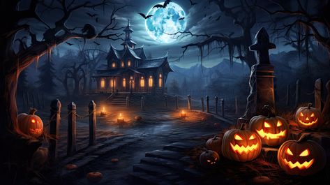 Halloween wallpaper Horror Thumbnail, Compositing Ideas, Camping Banner, Halloween Cover Photos, Doodle Practice, Spooky Halloween Pictures, Halloween Desktop Wallpaper, Halloween Pics, Photo Halloween