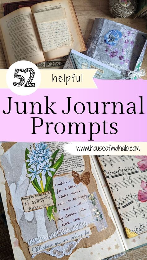 Junk Journal Prompts, Homemade Journal, Art Journal Challenge, Handmade Journals Diy, Journal Challenge, Art Journal Prompts, Smash Journal, Diy Journal Books, What To Write