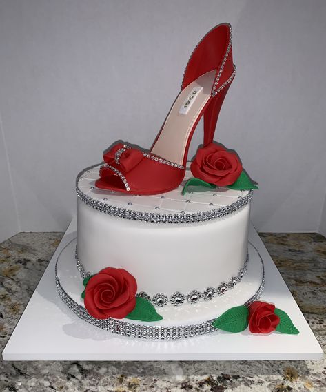 High Heel Shoe Cake, High Heel Cakes, Chandelier Cake, Wedding Shower Cakes, Shoe Cakes, Shoe Cake, Cake Designs Images, Red Cake, Cakes For Women