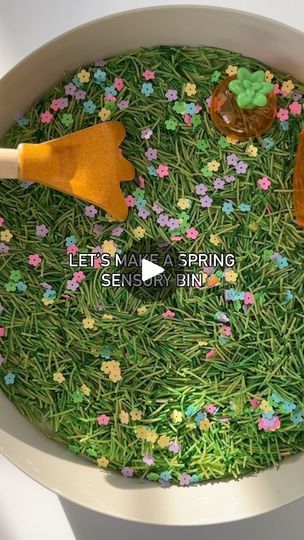 179K views · 15K reactions | How fun is this sensory base?! It looks just like grass! 

Just broken spaghetti, food coloring, and a splash of vinegar! Lay it out to dry then add it to a bin with scoops and bowls then voila… a simple spring sensory bin!

Play tray: @jellystone.designs 
Gardening tools: @plantoys.usa 
Carrot scoops: @hobbylobby 

Save and share this fun activity! 🥕🌸

#springactivities #sensoryplay #sensorybin #kidsactivities #preschoolactivities #easyplayideas #learningthroughplay #sensoryactivities | Jessie | Sensory play•Autism Advocacy•Kids Activities | Chris Brown · Gimme That Remix (Instrumental) Spring Sensory Table Preschool, Vegetable Garden Sensory Bin, Easter Sensory Bin Ideas, Spring Sensory Activities, Coloured Spaghetti Sensory Play, Easter Grass Sensory Bin, Easter Rice Sensory Bin, Spring Sensory Bin, Easter Sensory Bin