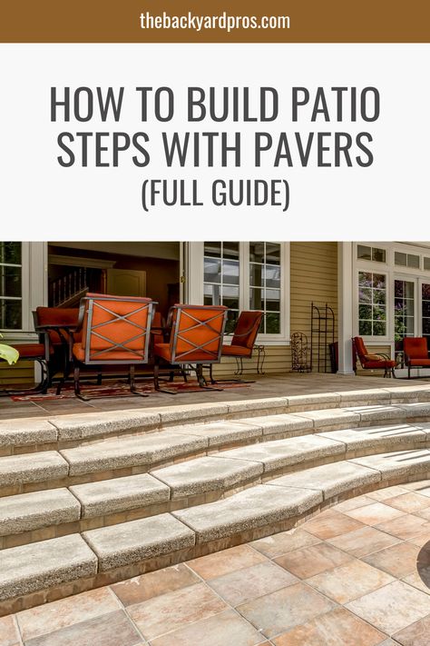 Elevate your outdoor space with these stunning DIY patio steps made from durable pavers. Our step-by-step guide will walk you through the process, from design inspiration to the final touch. Create a stylish and inviting entryway to your patio oasis today! 🌿🏡 #DIYHomeImprovement #PatioDesign #OutdoorLiving Steps Leading To Patio, Paver Steps To Patio, Paver Steps Stairs, Diy Patio Steps, Paver Patio With Steps, Steps With Pavers, Steps Down To Patio, Step Down Patio, Patio Steps From House