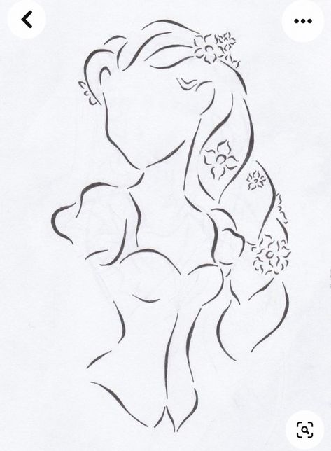 Rapunzel Outline Drawing, Tangled Embroidery Disney, Disney Princess Simple Drawing, Princess Outline Drawing, Disney Outline Drawing, Rapunzel Line Art, Disney Princess Embroidery, Line Art Disney, Disney Line Art