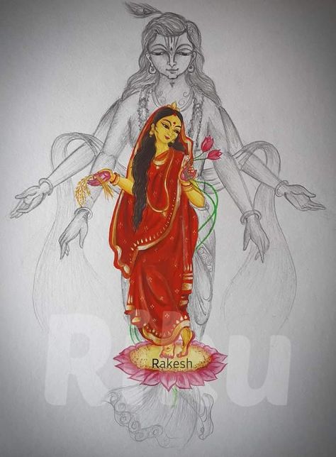 Laxmi Puja Drawing, Laxmi Narayan Drawing, Diwali Painting, Meaningful Paintings, Bengali Art, Contemporary Folk Art, Durga Painting, Butterfly Art Painting, Indian Art Gallery