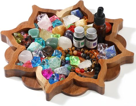 Tray For Crystals, Entryway Key Storage, Lotus Crystal, Crystal Storage, Lotus Shape, Key Bowl, Jewelry Tray Display, Displaying Crystals, Crystal Shelves