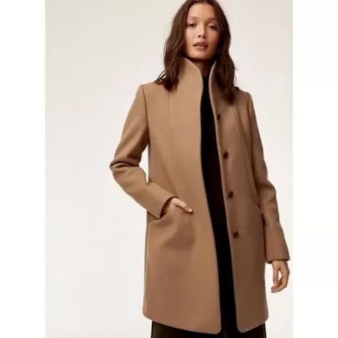 ARITZIA | WILFRED ITALY WOOL CASHMERE BLEND COCOON COAT IN CAMEL COLOR Cocoon Coat Aritzia, Aritzia Coat, Cashmere Fabric, Cocoon Coat, Camel Coat, Aritzia Wilfred, Camel Color, Winter 2023, No Problem