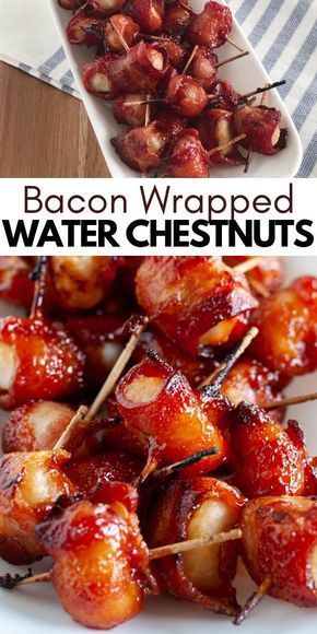 Bacon Water Chestnuts Recipe, Waterchestnut Recipes, Bacon Wrapped Water Chestnuts, Chestnut Recipes, Hot Appetizers, Bacon Appetizers, Water Chestnut, Holiday Appetizer, Appetizers Easy Finger Food