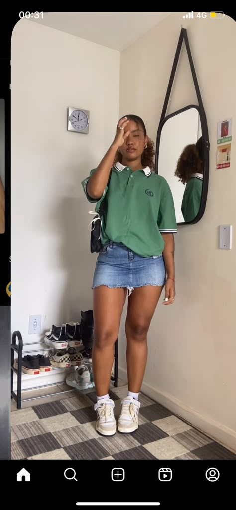 Summer Outfits Modest Casual Shorts, Birthday Party Fits Casual, Summer Outfit Inspiration Black Women, Brunch Date Outfit Black Woman, Collar Shirts Outfits, Cute Basic Outfits Black Women, Summer Period Outfit, Arizona Outfits Black Women, Sunisa Lee Outfits