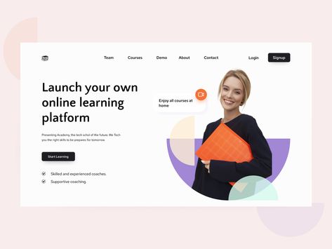 Online Education Design, Webpage Design Layout, Ui Ux Design Trends, Graphic Design Cv, Minimalist Theme, Dribbble Design, Landing Page Inspiration, Directory Design, Ecommerce Logo