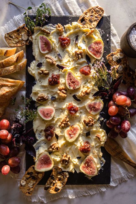 This Fall Cherry, Fennel & Fig Butter Board is what you should serve at your next gathering or get-together this fall. Rich creamy butter topped with fresh figs, walnuts, toasted fennel seeds, flakey salt, and dollops of Cherry Fennel Sherry jam all melt dreamily onto warm crusty bread. Easy to prepare and ready in an instant, it would be a great addition to the Thanksgiving spread. Butter Boards, Fig Butter, Keto Stuffing, European Butter, Butter Board, Flakey Salt, Slate Cheese Board, Cultured Butter, Recipes With Few Ingredients