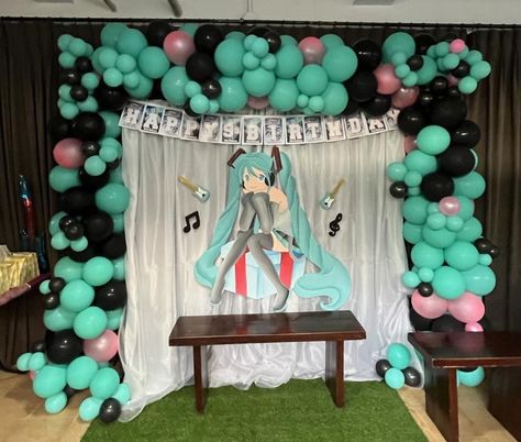 Balloon Garland for an anime-themed birthday party. Anime Balloon Garland, Anime Balloon, Anime Party, Party Banners, Balloon Garland, Birthday Party Themes, Banners, Party Ideas, Balloons