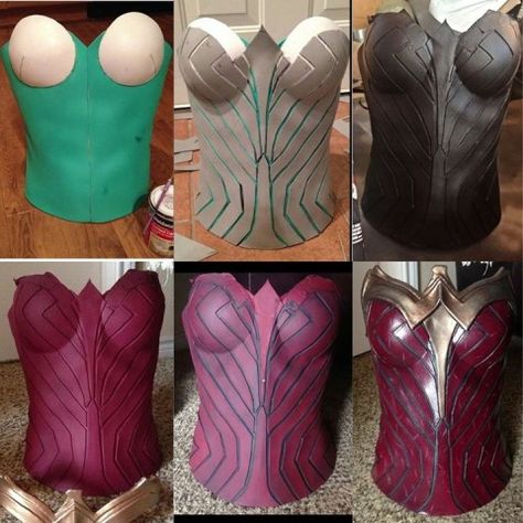 wonder woman foam corset - instructions aren't detailed, but who cares. This looks awesome! Corset Cosplay Ideas, Cosplay Corset Diy, Wonder Woman Cosplay Diy, Cosplay Diy Costume, Comicon Costume Women, Diy Bodice, Diy Cosplay Ideas, Diy Wonder Woman Costume, Wonder Woman Corset