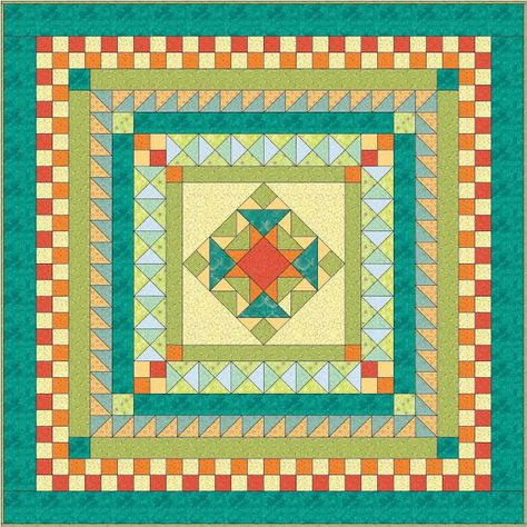 Free Quilt Design #1 | Queen Medallion | Catbird Quilt Studio Center Medallion Quilt, Ideas For Quilts, Medallion Quilt Pattern, Monterey Medallion Quilt, Christmas Medallion Quilt, Medalian Quilts, Colchas Quilting, Medallion Quilts, Neutral Quilt