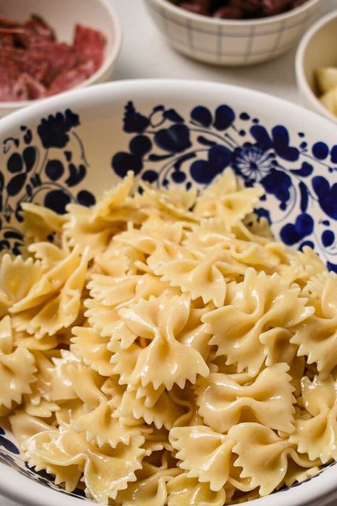 This Farfalle Italian Pasta Salad recipe is a vibrant and refreshing dish featuring bow-tie pasta tossed with marinated vegetables, fresh mozzarella and a zesty homemade dressing! Serve it all summer long for an easy and delicious side dish! Why We Love This Farfalle Italian Pasta SaladSummertime definitely calls for a refreshing farfalle Italian pasta salad! It is light, zesty and super easy to whip up. It pairs with just about anything, or can be served on its own as a light lunch… Farfalle Pasta Salad, Homemade Balsamic Dressing, Top 10 Healthy Foods, Easy Italian Pasta Salad, Bowtie Pasta Salad, Southern Potato Salad, Italian Pasta Salad, Make Ahead Salads, Marinated Vegetables