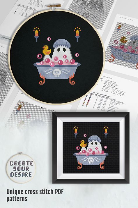 Instantly elevate your Halloween décor and your stitching prowess with this unparalleled mini PDF cross stitch pattern Cross Stitch Patterns Free Halloween, Cross Stitch Decor Wall Art, Cute Ghost Cross Stitch, Bathroom Cross Stitch Patterns Free, Cross Stitch Patterns Mini, Easy Cross Stitch Patterns Free Simple, Cross Stitch Template, Cross Stitch How To, Small Cross Stitch Ideas