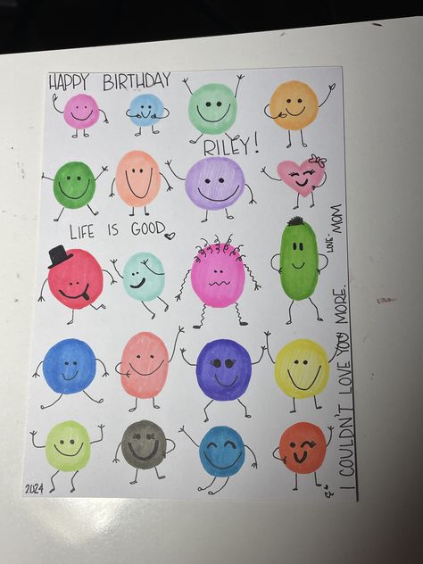 Fingerprint Birthday Cards, Finger Print Art, Fingerprint Art Kids, Goodbye Cards, Monster Faces, Fingerprint Cards, Birthday Cards To Print, Fingerprint Crafts, Fingerprint Art