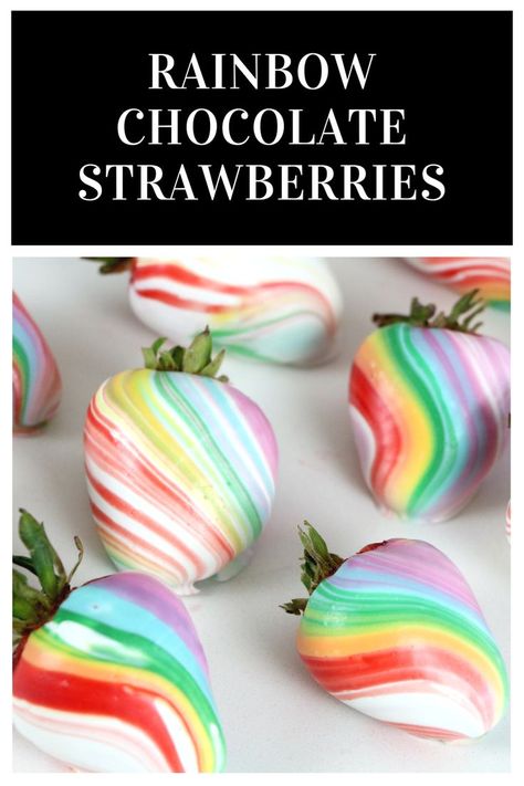 Rainbow Strawberries, Strawberries Chocolate Covered, Valentine Chocolate Covered Strawberries, Rainbow Chocolate, Marble Chocolate, Chocolate Covered Strawberry Recipe, Rainbow Treats, Strawberries Chocolate, Chocolate Covered Strawberries Bouquet