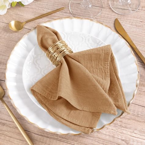 PRICES MAY VARY. Package: Each pack contains 8 pieces. Each piece measures 17 x 17 Inches. Material: High quality cotton napkins with exquisite stitching and natural dyeing to create a rustic style, soft to touch and absorbent, easy to fold. Long-lasting: Thick durable dinner napkins, you can use it many times as placemats or napkins for everyday use. Occasions: Perfect table decorations for wedding, dinner party, bridal shower, baby shower, birthday, holiday. Simple and practical, working out n Wedding Party Table Decorations, Christmas Wedding Party, Thanksgiving Napkins, Wedding Party Table, Party Table Decorations, Cloth Dinner Napkins, Table Napkins, Rustic Table, Wedding Napkins