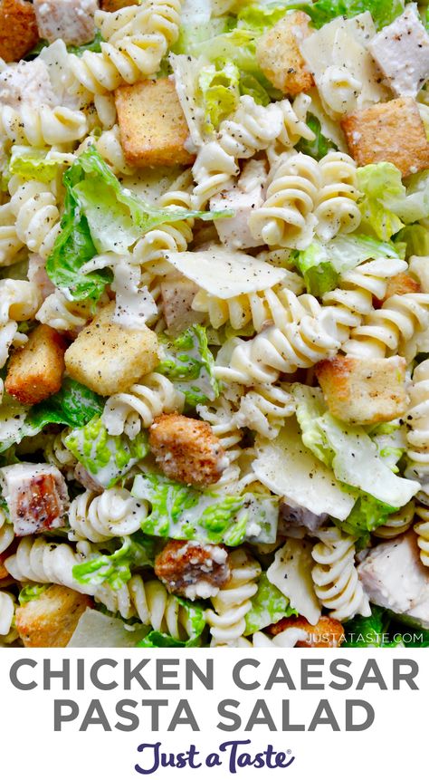 Chicken Caesar Pasta, Caesar Pasta Salad, Caesar Pasta, Chicken Caesar Pasta Salad, Resep Pasta, Recipes Skillet, Chicken Caesar, Healthy Diets, Best Salad Recipes