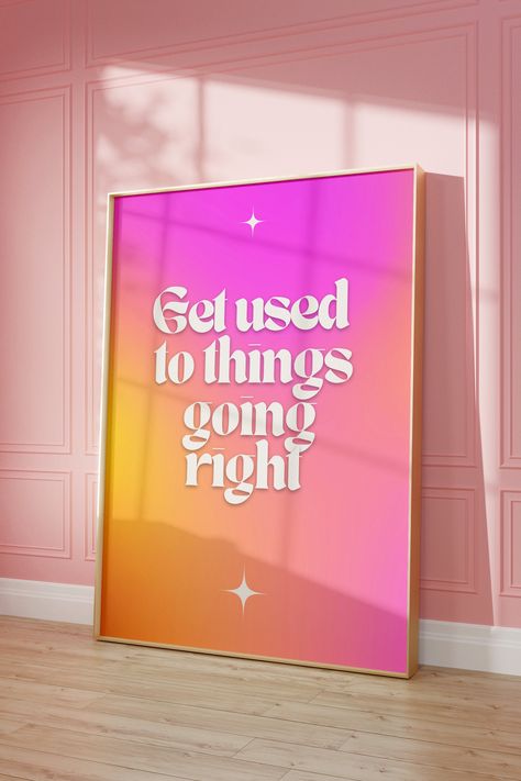 Hot Pink Gradient, Alternative Vibes, Aura Wall Art, Affirmation Art, Retro Gradient, Gradient Wall, Gradient Art, Affirmation Wall Art, Valentine Collection