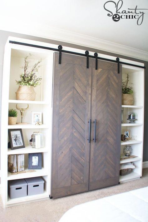 Excellent "murphy bed plans how to build" detail is available on our internet site. Check it out and you will not be sorry you did. Lounge Shelves, Barn Door Media Console, Console Diy, Hide Tv, Interior Redesign, Barn Door Console, Glen Lake, Diy Sliding Barn Door, Murphy Bed Diy