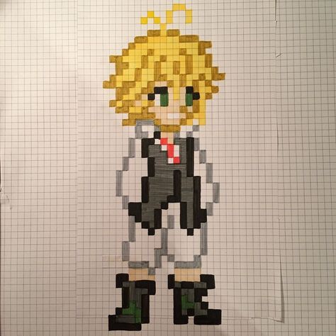 702 mentions J’aime, 3 commentaires - @o_pixel_art_o sur Instagram : « Meliodas -> Seven deadly sins  #meliodas #meliodasedit #meliodasxelizabeth #meliodasdemon… » Seven Deadly Sins Meliodas, Modele Pixel Art, Anime Pixel, Easy Pixel Art, Pixel Drawing, Body Base Drawing, Pixel Art Characters, Pix Art, Minecraft Pixel Art