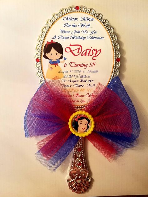 Snow White Party Ideas-Snow white mirror invitation!! Snow White Party Ideas, White Party Ideas, Mirror Invitation, Snow White Invitations, Snow White Mirror, White Party Theme, Snow White Birthday Party, Prince Theme, Quince Invitations