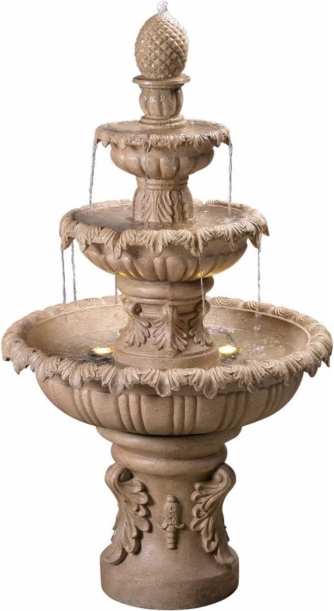 Patio Water Fountain, Tiered Fountain, Fountain Outdoor, Patio Fountain, Concrete Fountains, Garden Water Fountains, Bird Bath Fountain, Indoor Water Fountains, Tiered Garden