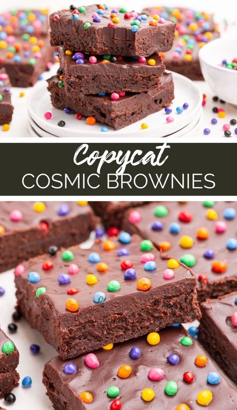 Copycat Cosmic Brownies recipe from Family Fresh Meals via @familyfresh Cosmic Brownies, Family Fresh Meals, Rich Desserts, Sweet Treats Recipes, Fudgy Brownies, Fudge Brownies, Brownie Mix, Chocolate Brownies, Semisweet Chocolate