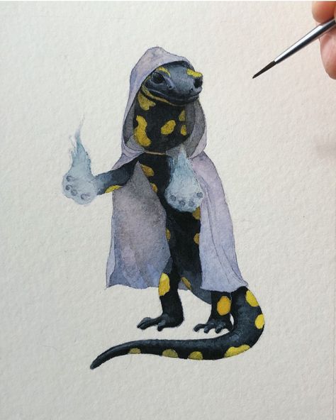 Fire Salamander, Fire Fairy, Conceptual Sketches, Blue Flame, Watercolor Sketchbook, Romantic Art, Tattoos Ideas, Woodland Creatures, Tattoo Inspo