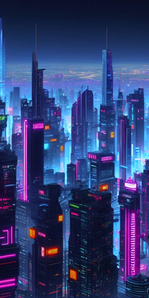 Cyberpunk Art Futuristic Architecture, New York City Background, Neon City, Neon Noir, Sci Fi City, New Retro Wave, City Background, Cyberpunk Aesthetic, Scenery Pictures