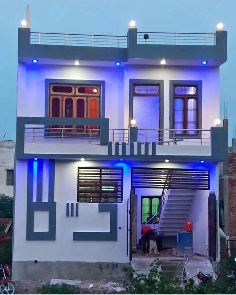 Indian House Outer Design, Indian House Designs, Indian House Decor, Indian House Design, Indian Houses, Compound Wall Design, Indian House, Instagram Call, House Outer Design