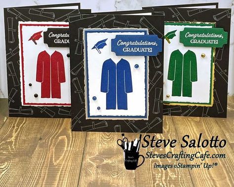 Stampinup Cap And Gown Cards, Stampin Up Cap & Gown Stamp Set, Stampin Up Graduation Cards 2024, Cap And Gown Stampin Up Cards, Stampin Up Graduation, Stampin Up Graduation Cards, Graduation Cards Handmade, Grad Ideas, Congratulations Cards