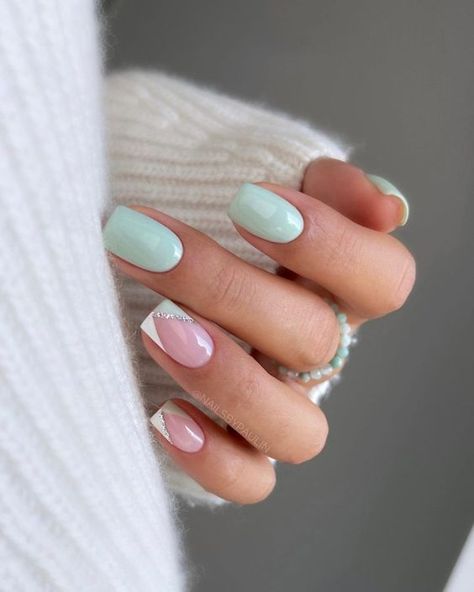 25 Simple Spring Nail Ideas for Both Long Nails and Short Nails - Lifestyle with Leah #nails #nailsdesign #nailsart, #springnails2024 #aprilnails,
  https://whispers-in-the-wind.com/category/nails/?nail Manicure Routine, Nail Dipping Powder Colors, Acrylic Dip Nails, Mint Green Nails, Mint Nails, Pink Chrome Nails, Simple Spring Nails, April Nails, Teal Nails