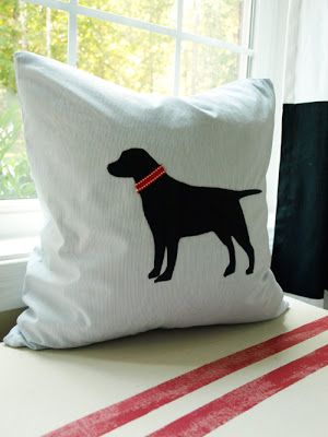 Dog Silhouette Pillow How-To & a Little Confession | Less Than Perfect Life of Bliss | home, diy, travel, parties, family, faith Dog Pillows, Easy Pillows, Personalised Cushions, Real Dog, Pillows Decorative, Sewing Pillows, Dog Silhouette, Dog Decor, Dog Pillow