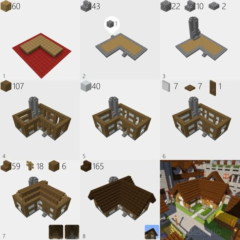 Simple Minecraft Houses Step By Step, Minecraft Houses Step By Step, Minecraft Small House, Minecraft Medieval House, White Christmas Party, Christmas Party Backdrop, Medieval House, How To Build Steps, Easy Minecraft Houses