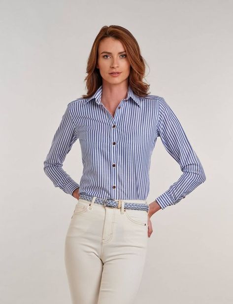 Part of our new Ladies Shirt collection all made in our own factory in Suffolk Wolf In Sheeps Clothing, Oxford Shirt Women, Brown Wolf, Paul Brown, Sheep Clothing, Linen Shirts Women, Striped Linen Shirt, Shirt Linen, Shirts And Blouses