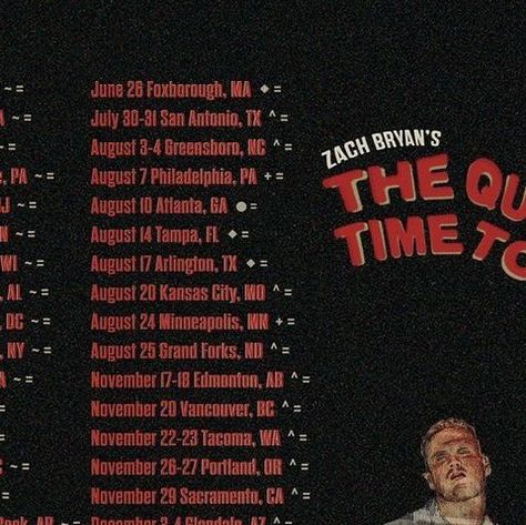 Zach Bryan on Instagram: "this year was too much fun, thank you guys so much for making our lives a dream. Boys are headed home and gearin’ up. Registration for the The Quittin Time Tour is open now at zachbryanpresale.com Presale will start on September 6th and go through September 7th Public on sale starts September 8th" Grand Forks, Zach Bryan, Tour Posters, August 25, August 20, August 17, Minneapolis, San Antonio, Our Life