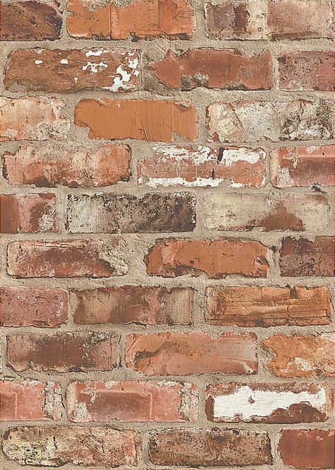 Inspired by the Castlefield area of Manchester this realistic faux brick design replicates the textured tones of the historic brick walls from the city's industrial and Roman past. Fake Brick Backsplash, Exposed Brick Aesthetic, Painted Brick Wall Interior, Brick Half Wall, Brick Texture Wall, Room Brick Wall, Hp Nursery, Industrial Brick Wall, Interior Brick Wall